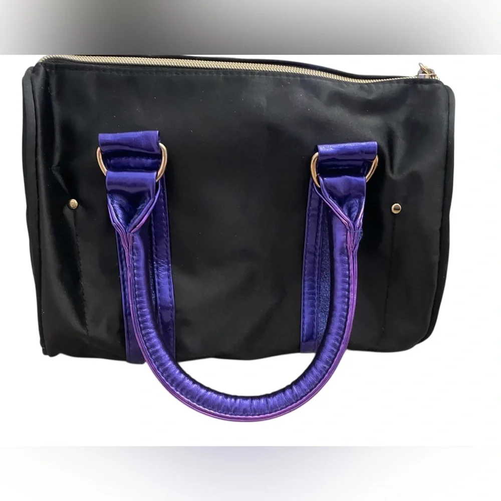 Victoria's Secret Black Satchel with Purple Accents - Picture 9 of 13